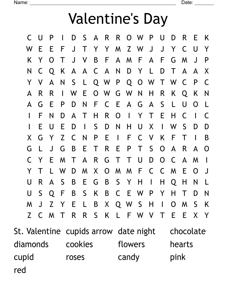 Valentine's Day Word Search