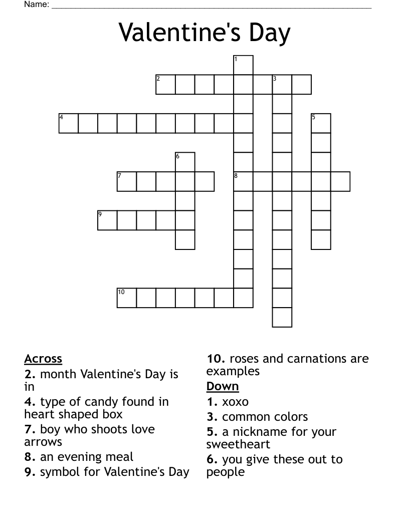 Valentine's Day Crossword