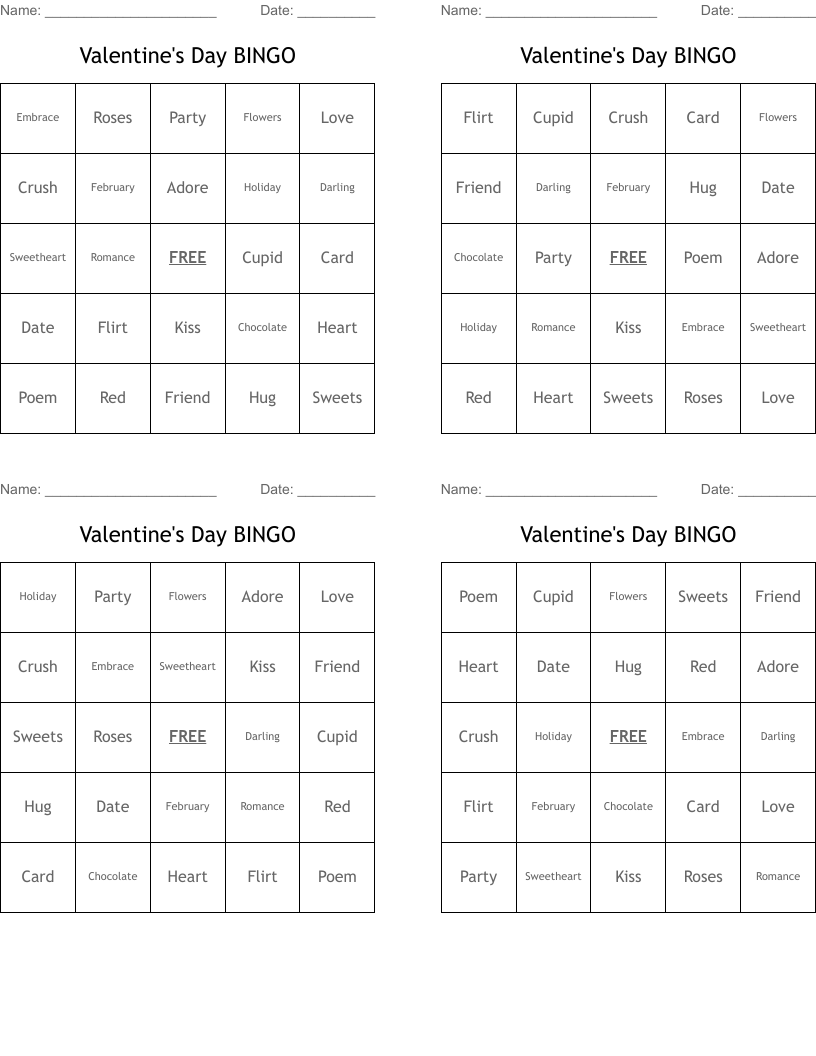 Valentine's Day BINGO