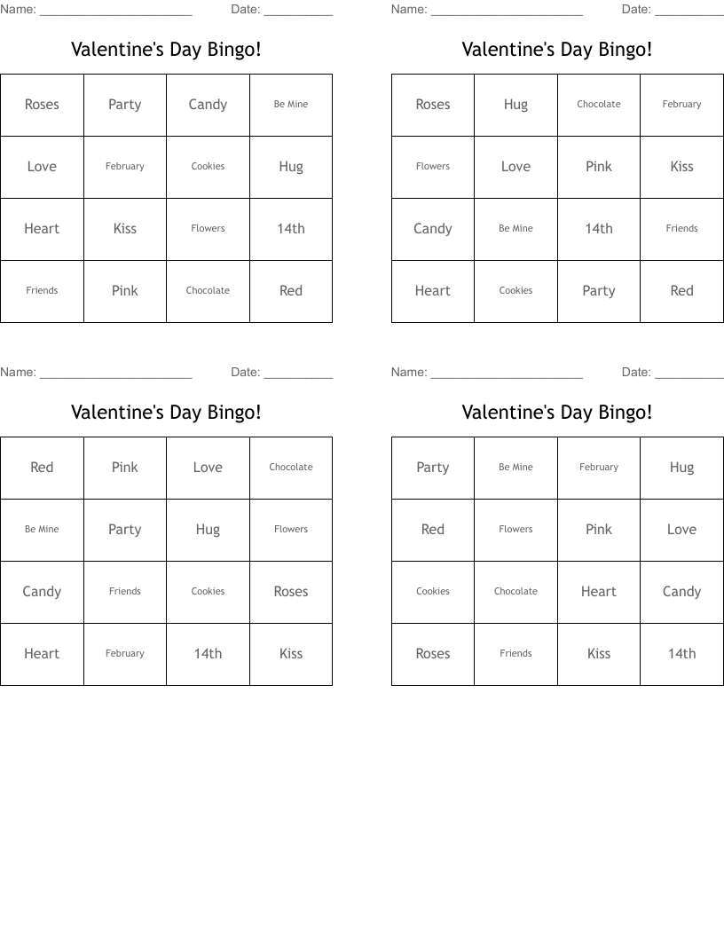Valentine's Day Bingo!
