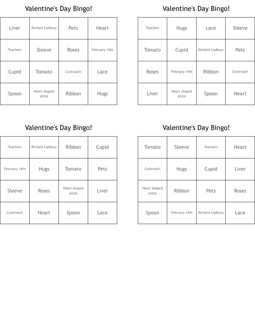Valentine's Day Bingo!