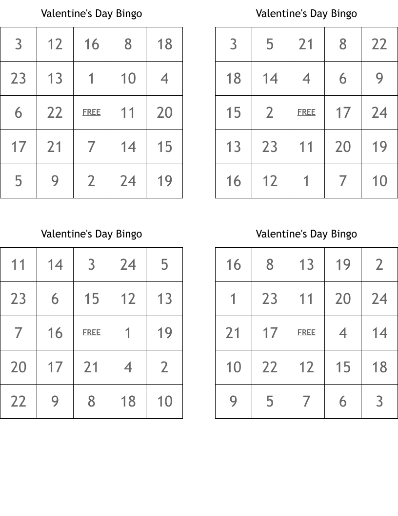 Valentine's Day Bingo