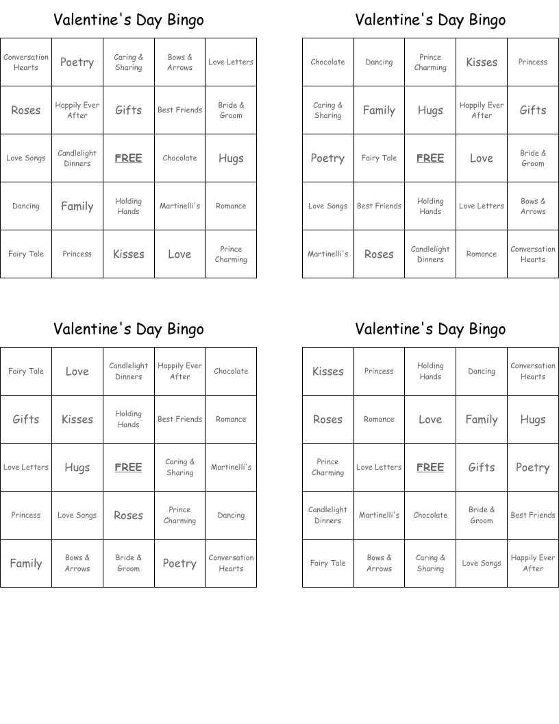Valentine's Day Bingo