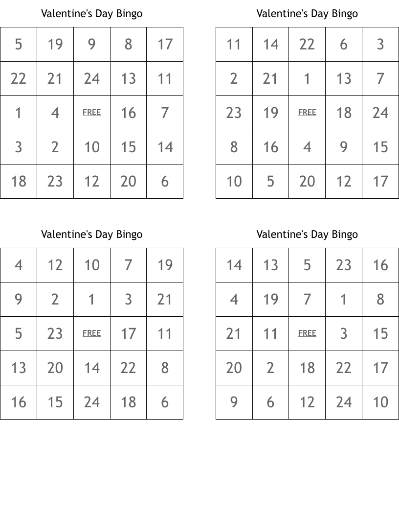 Valentine's Day Bingo