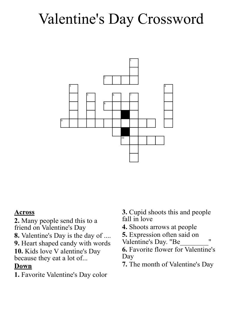 Valentine's Day Crossword