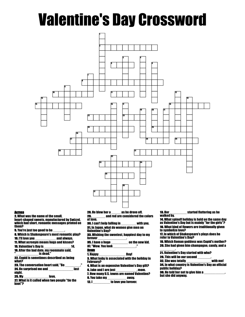 Valentine's Day Crossword