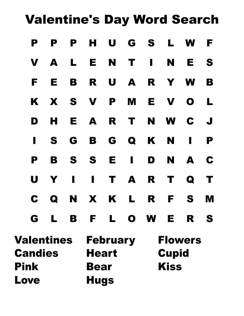 Valentine's Day Word Search