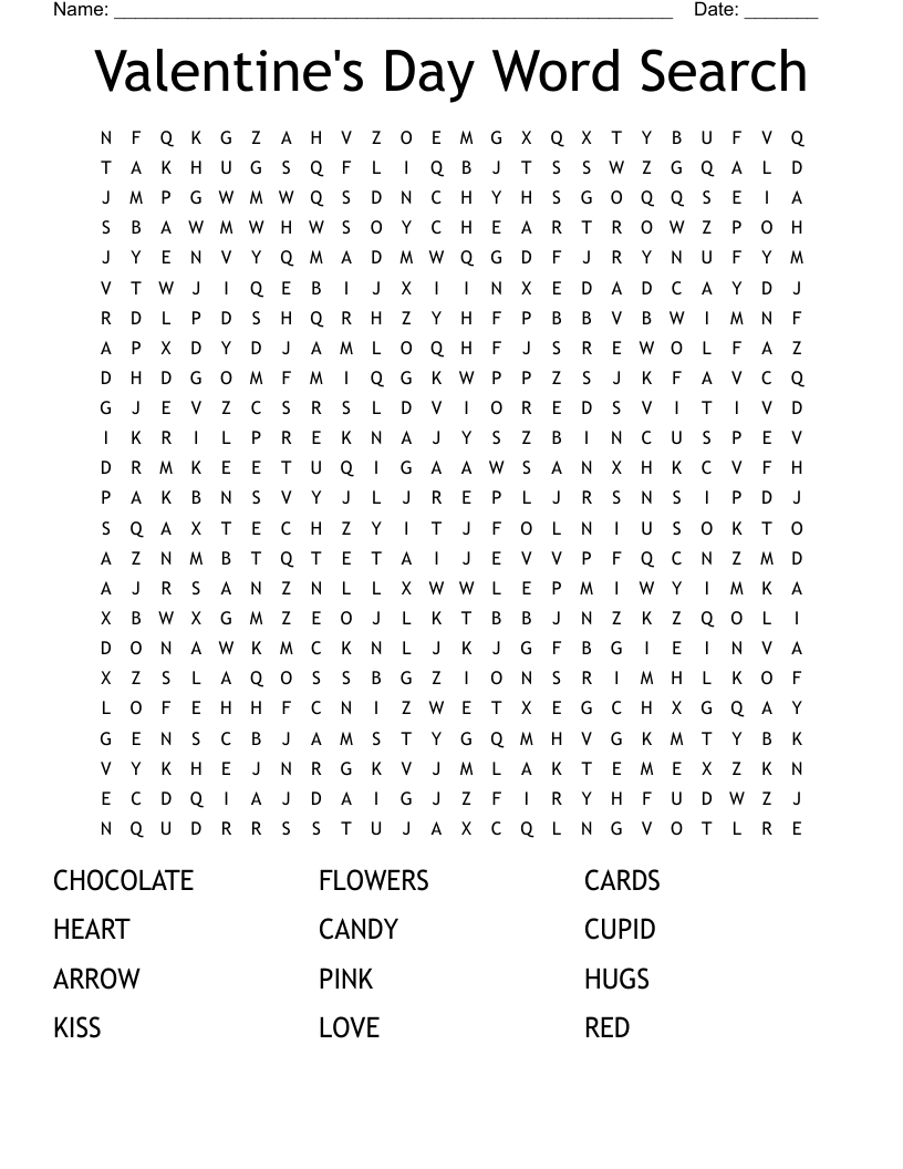 Valentine's Day Word Search