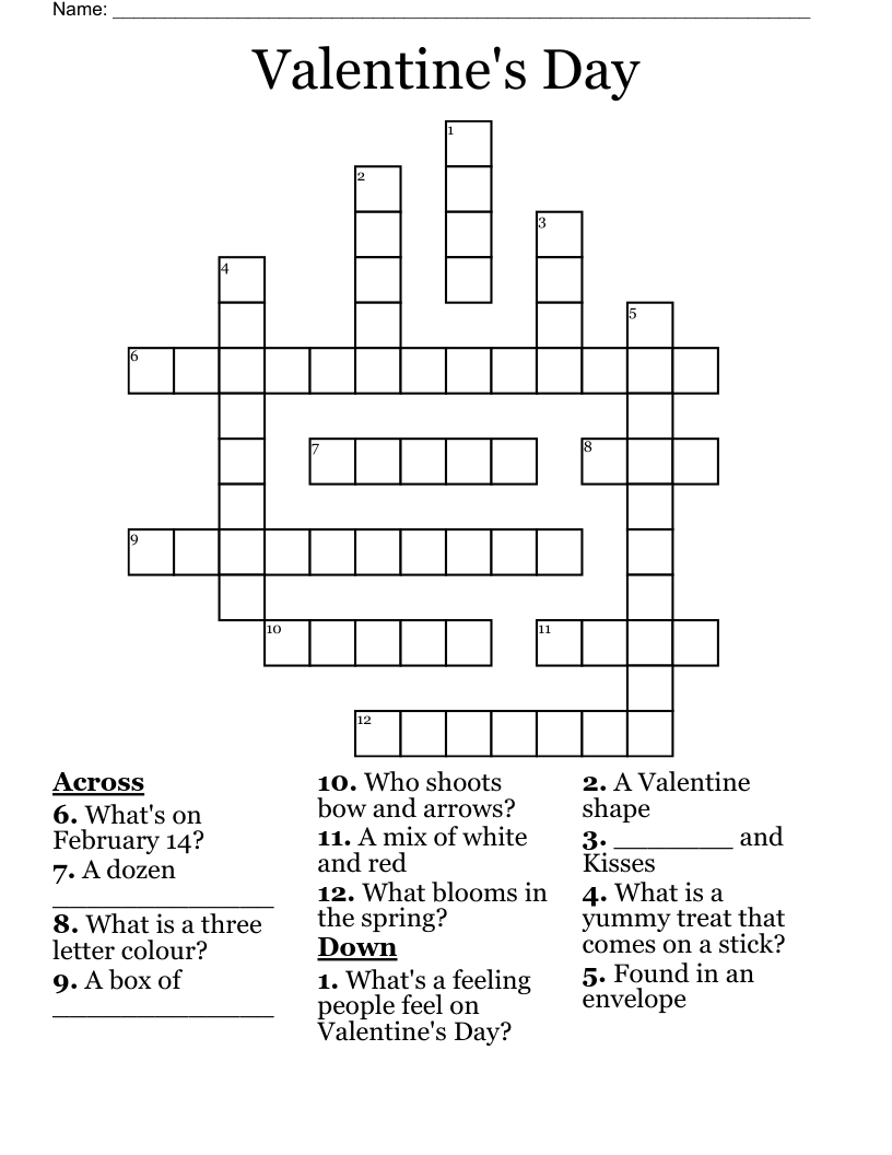 Valentine's Day  Crossword