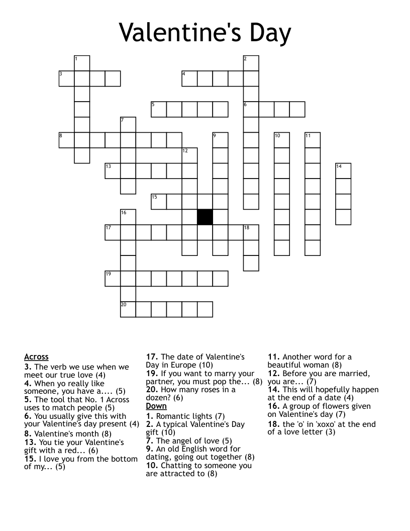 Valentine's Day  Crossword