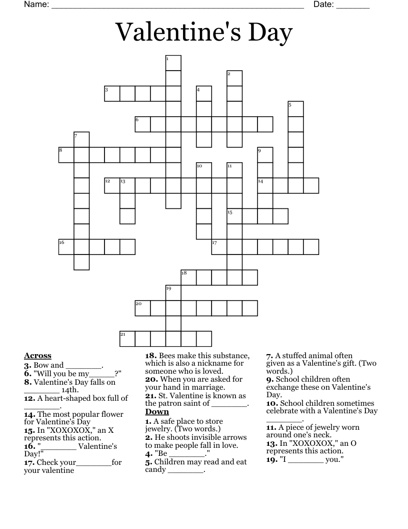 Valentine's Day  Crossword