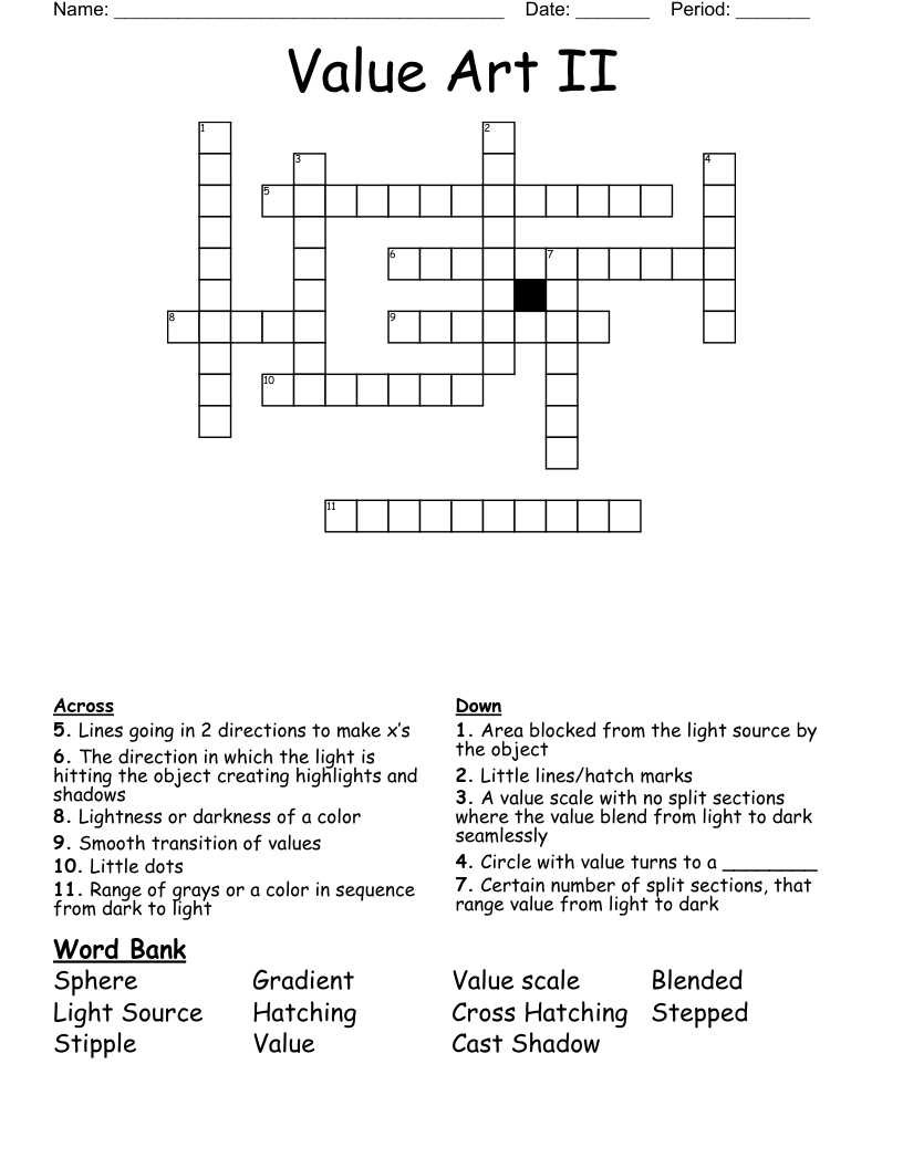 Value Art II Crossword