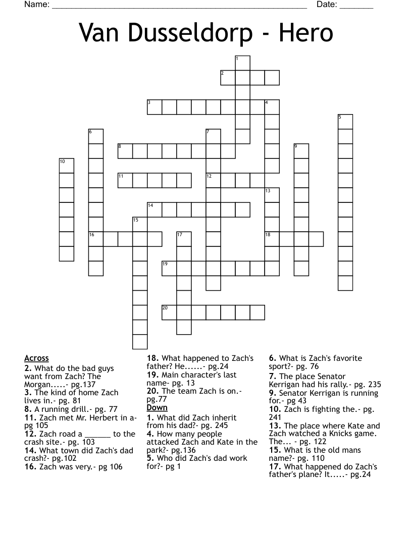 Van Dusseldorp - Hero Crossword