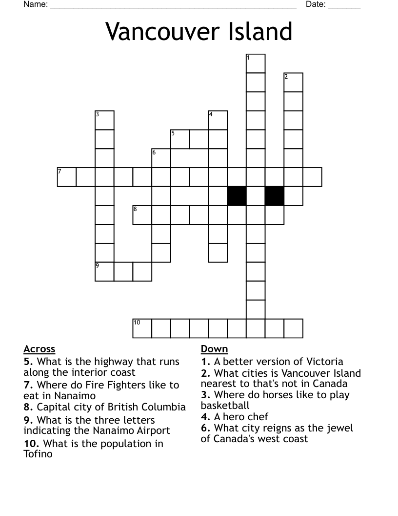 Vancouver Island  Crossword