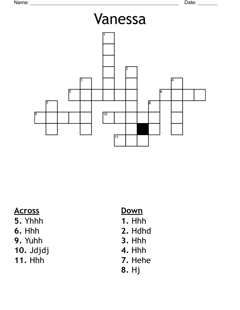 Vanessa Crossword