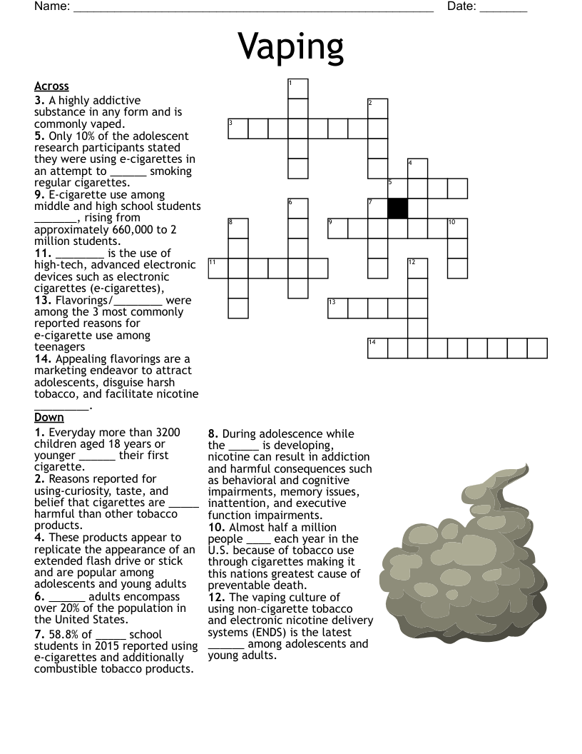 Vaping  Crossword