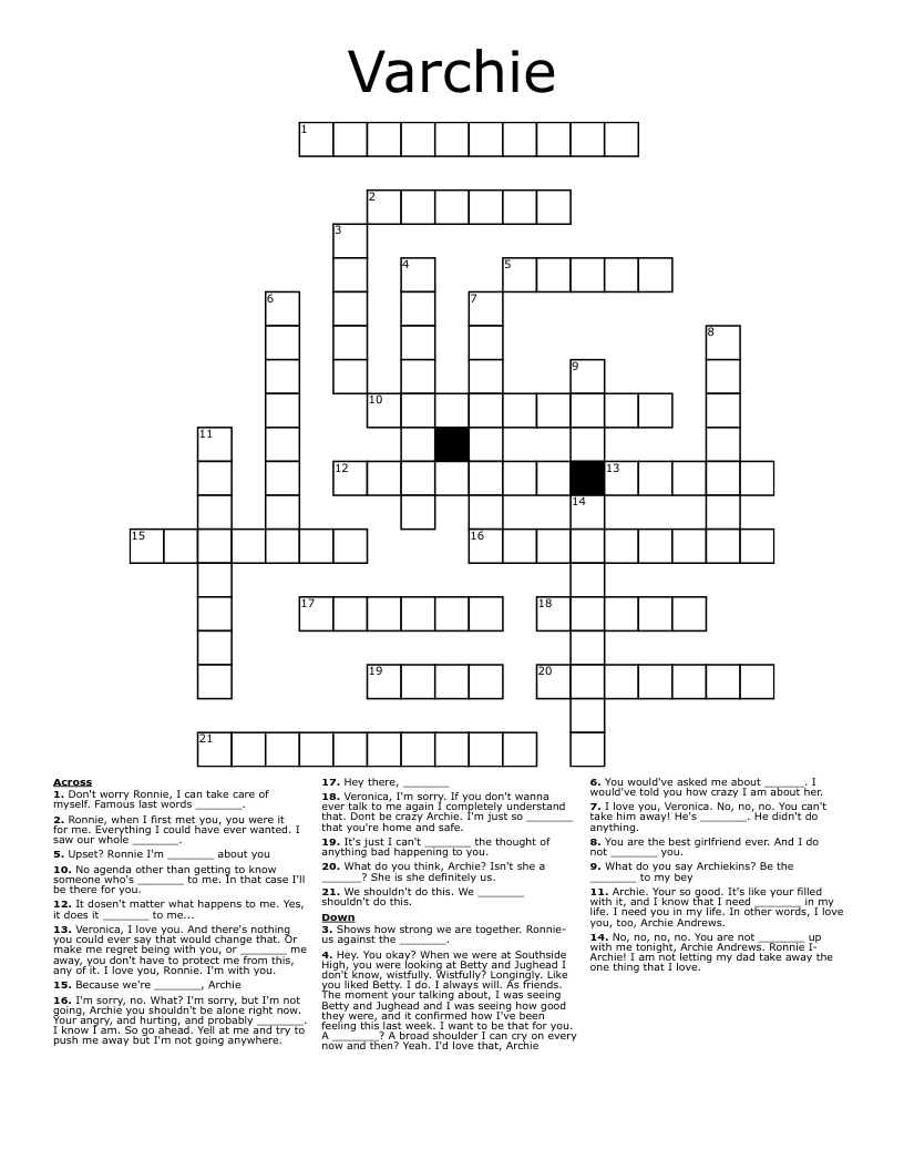 Varchie Crossword