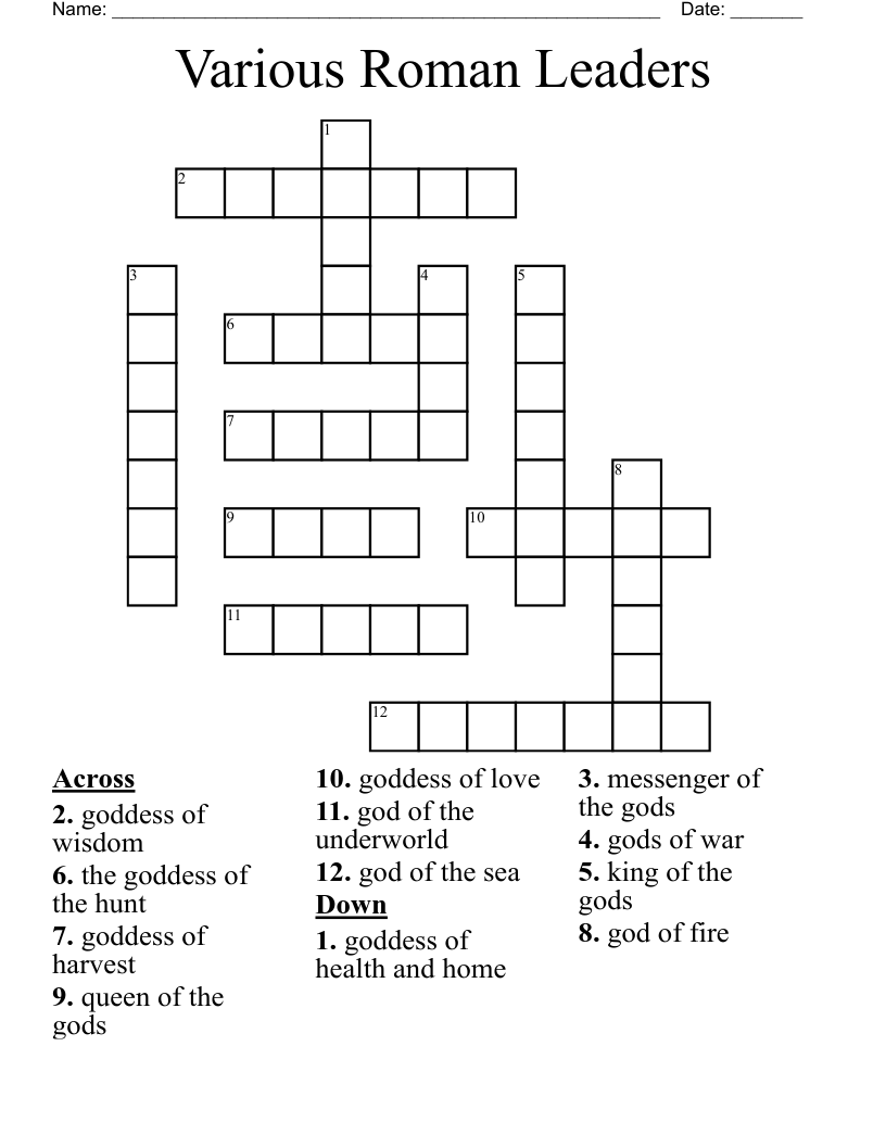 Various Roman Leaders Crossword