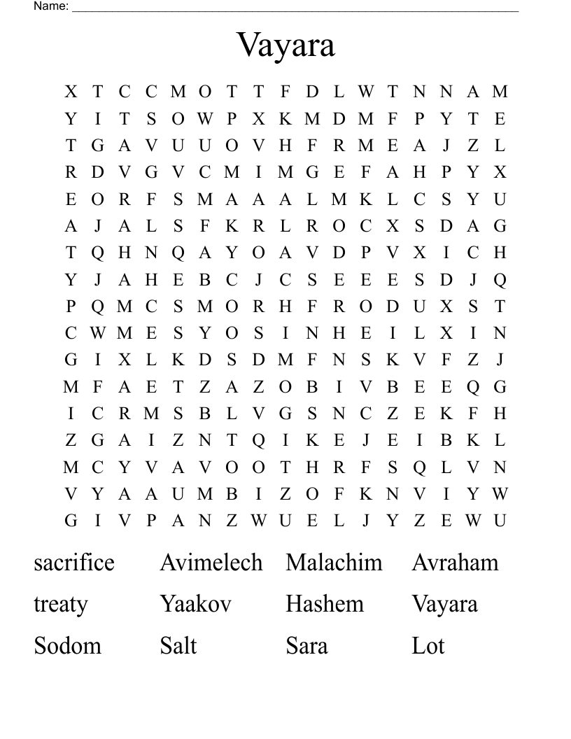 Vayara Word Search