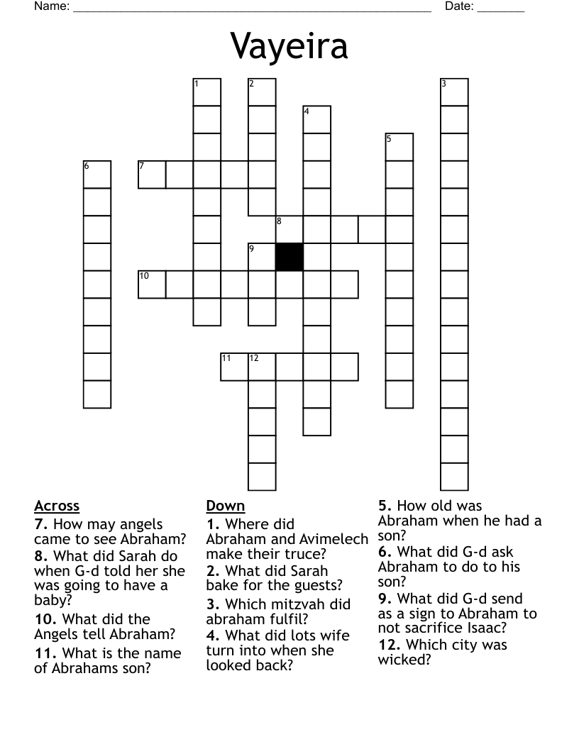 Vayeira Crossword
