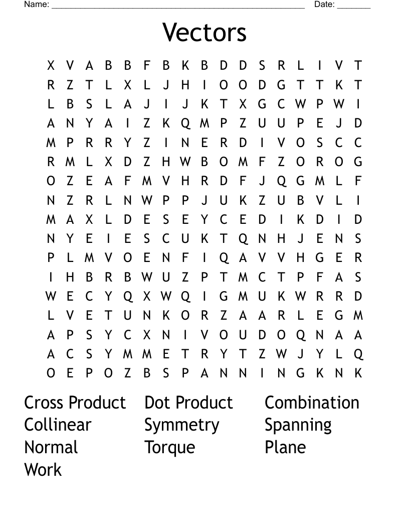 Vectors Word Search