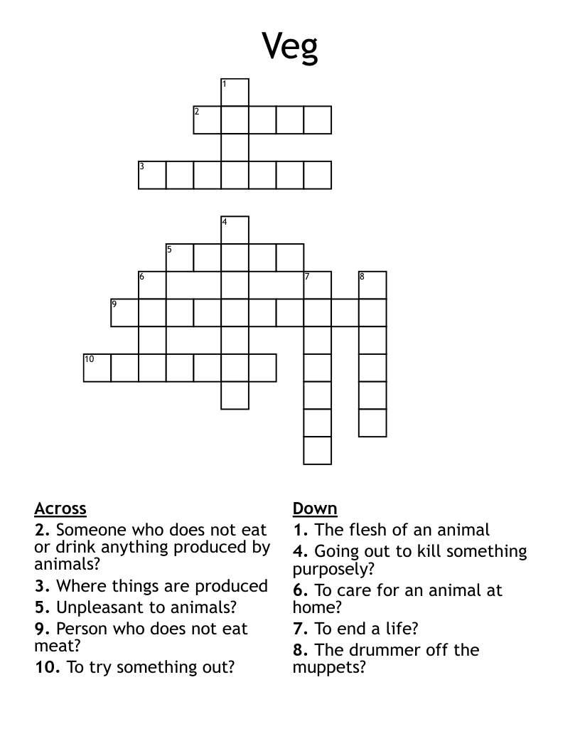 Veg Crossword