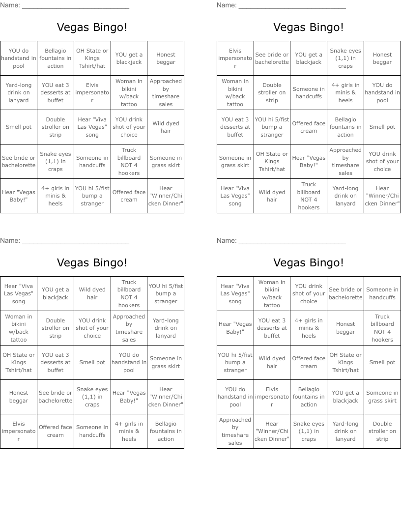Vegas Bingo!