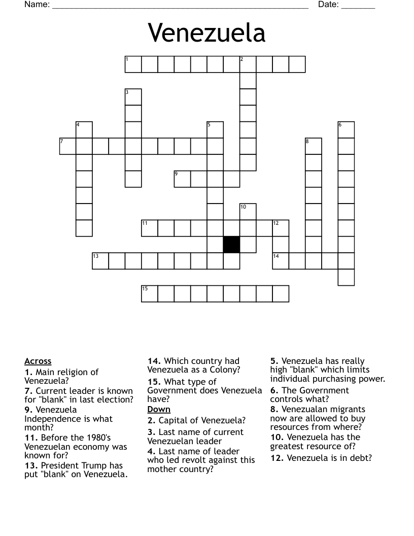 Venezuela Crossword