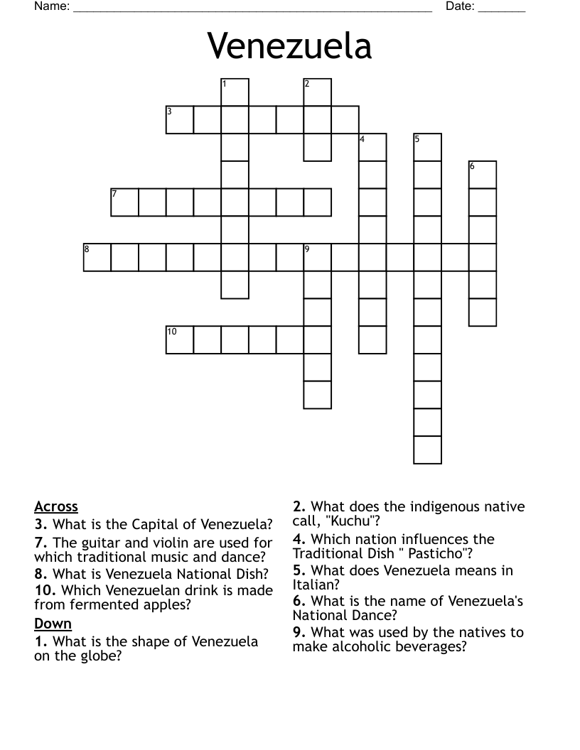 Venezuela Crossword