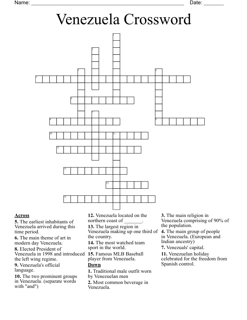 Venezuela Crossword