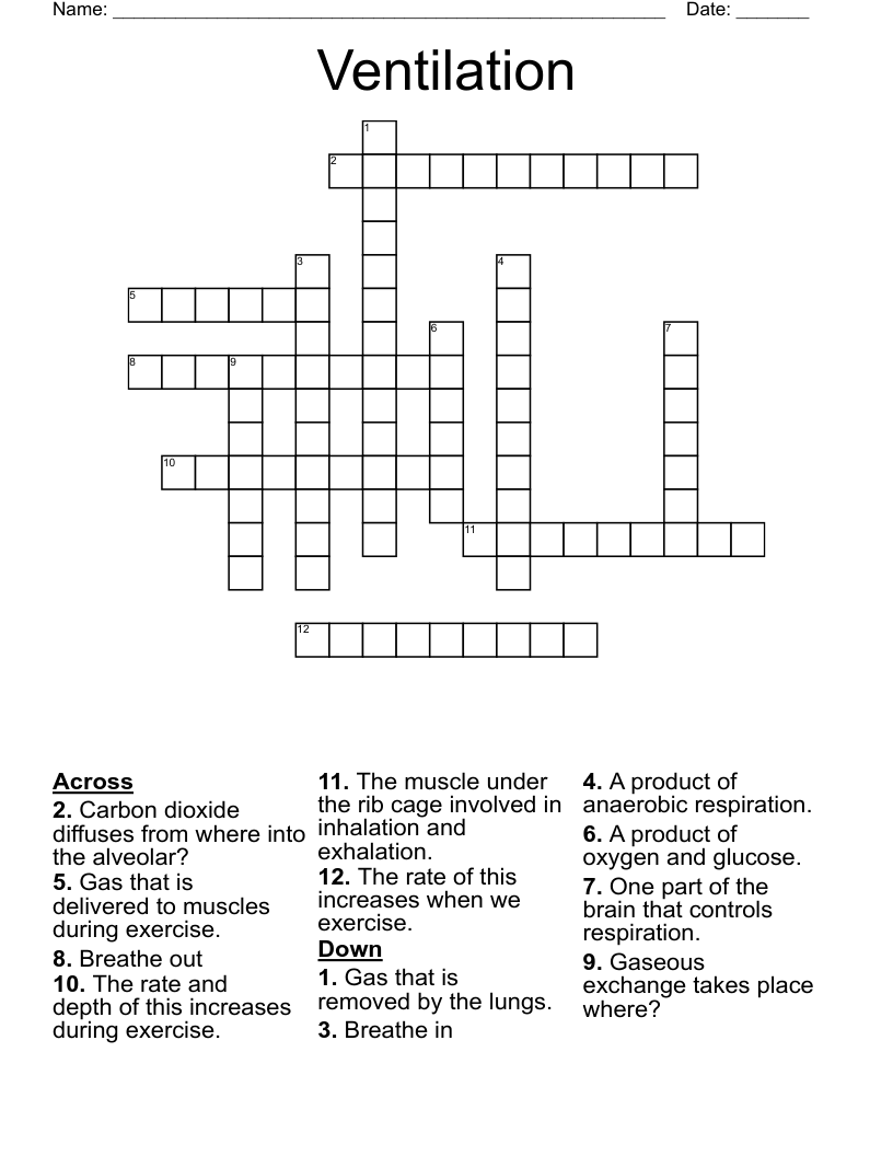 Ventilation Crossword