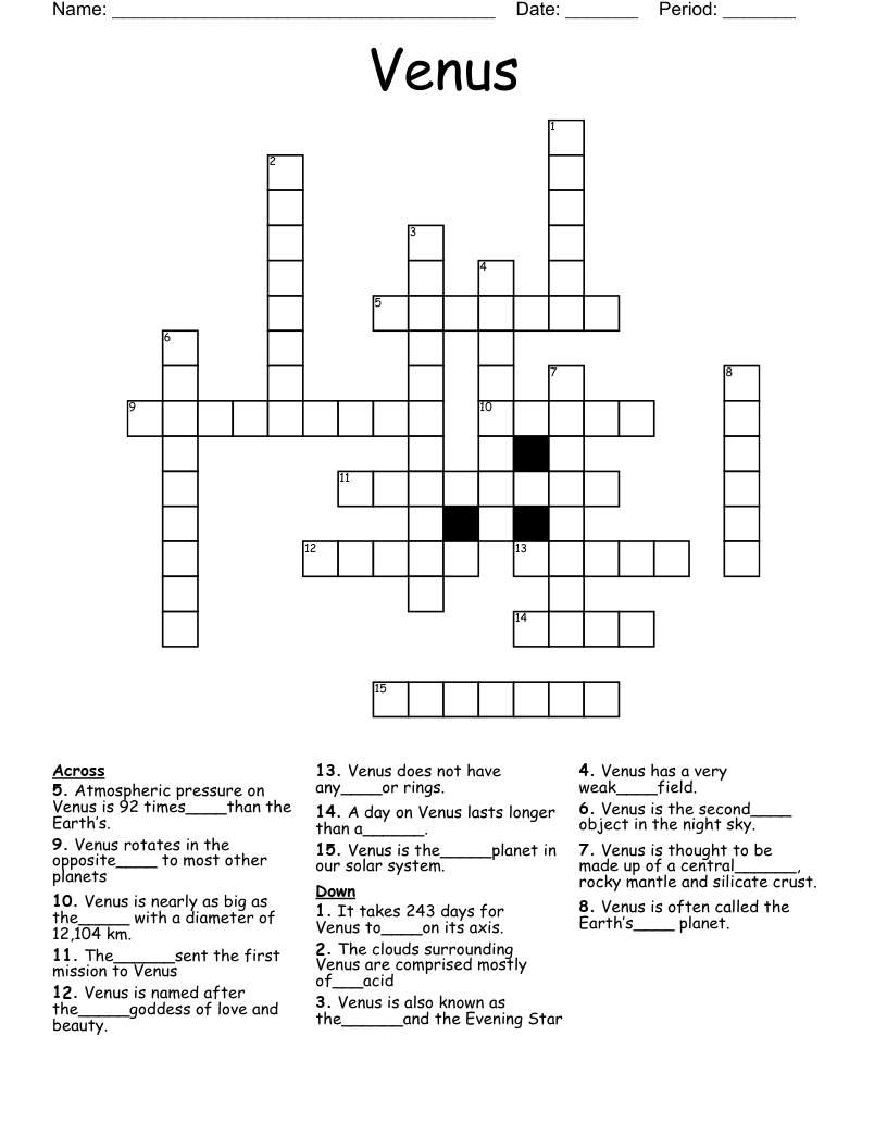 Venus Crossword