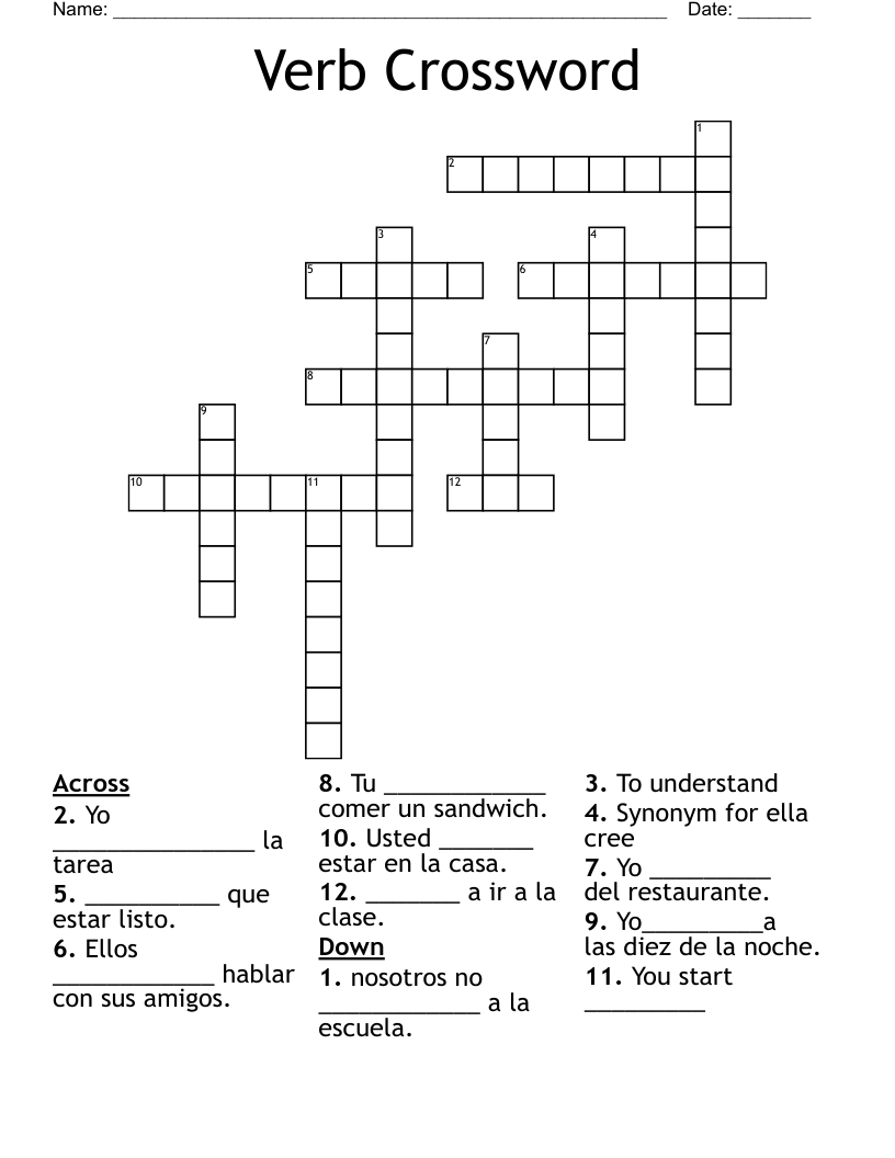 Verb Crossword
