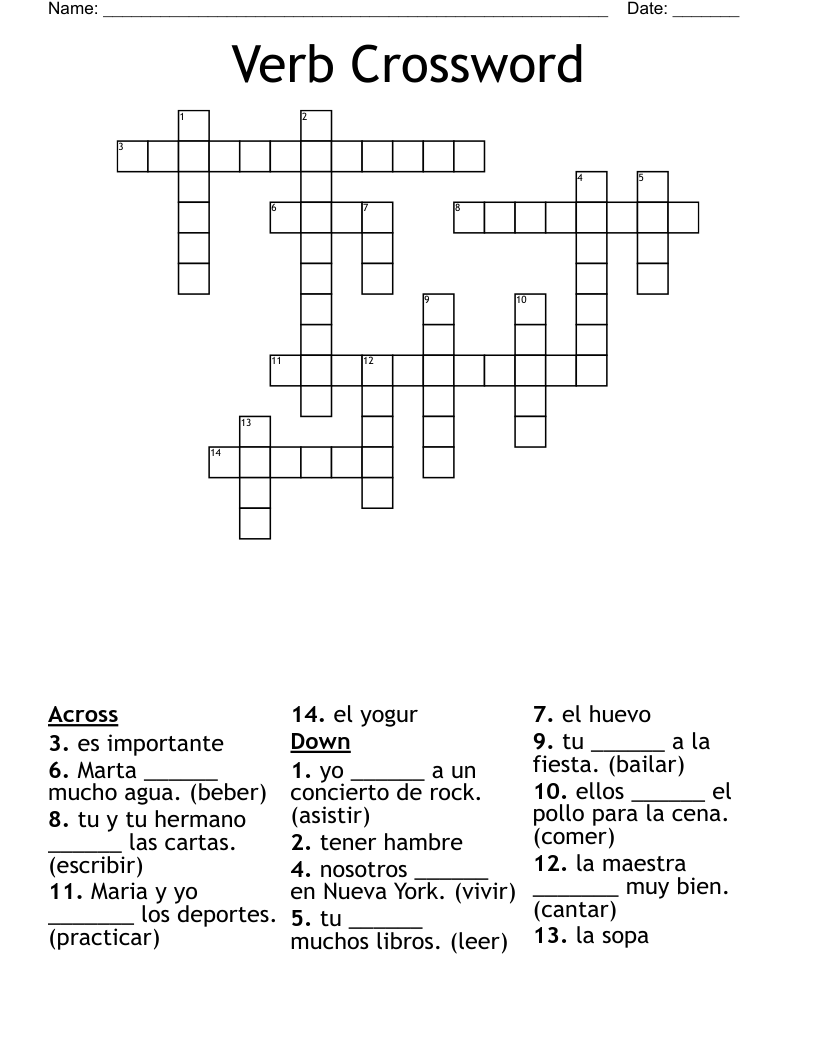 Verb Crossword