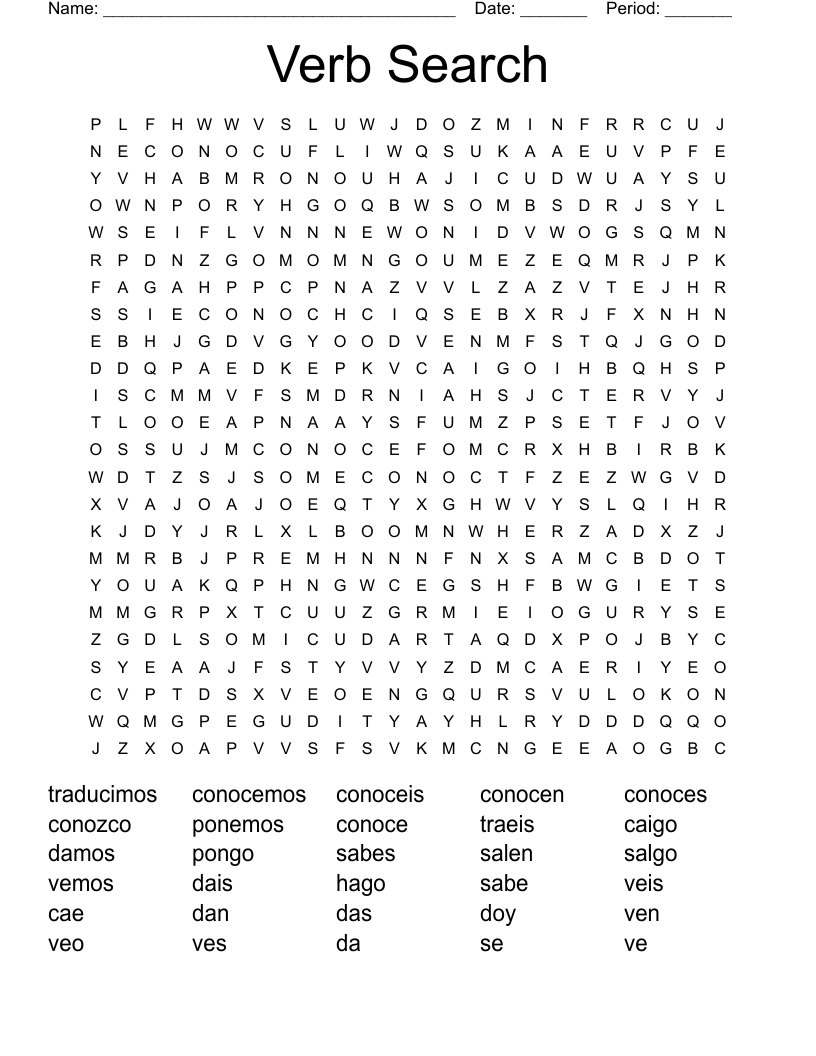 Verb Search Word Search