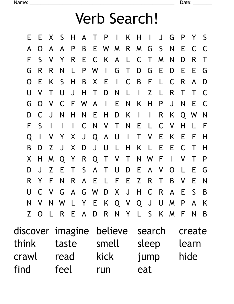 Verb Search! Word Search