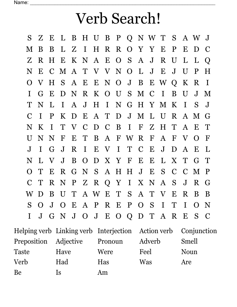 Verb Search! Word Search