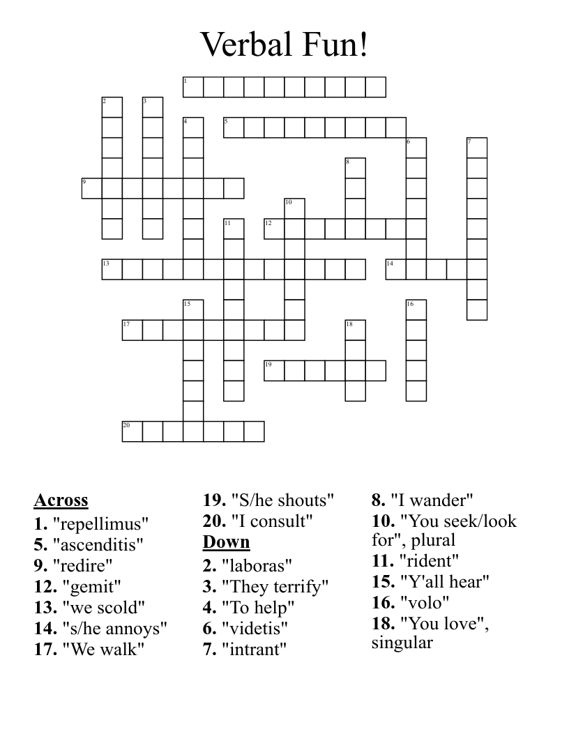 Verbal Fun! Crossword
