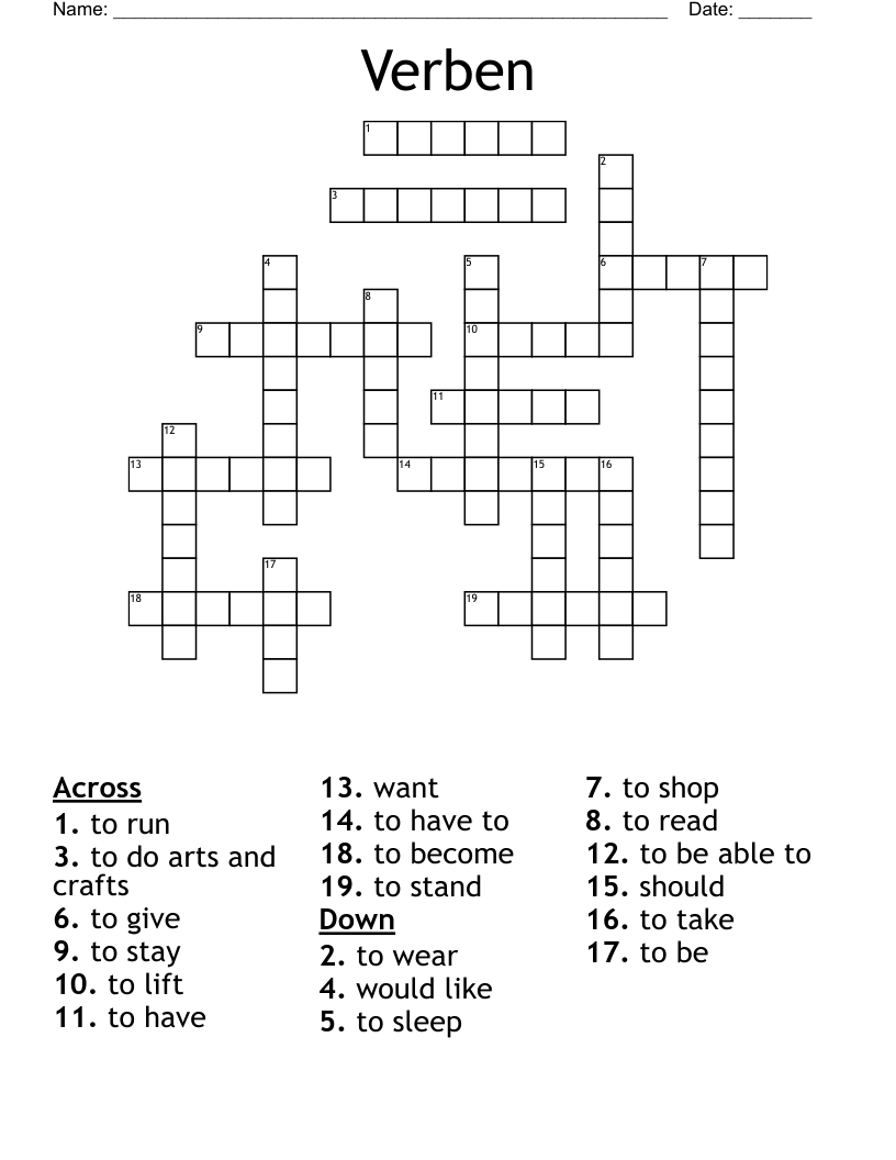 Verben Crossword