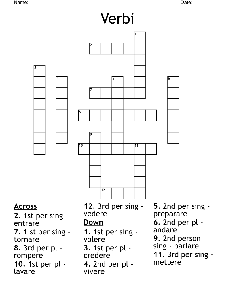 Verbi Crossword