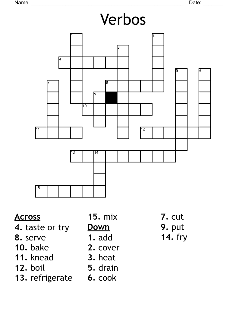 Verbos Crossword