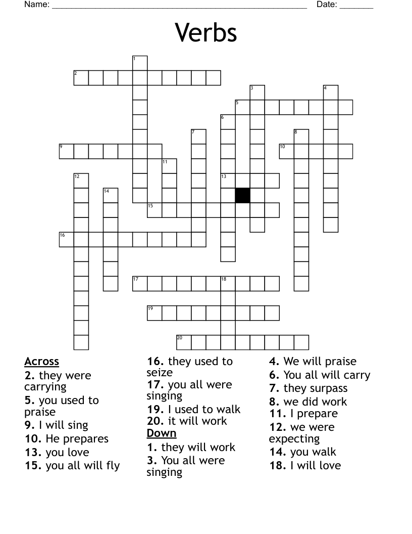 Verbs Crossword