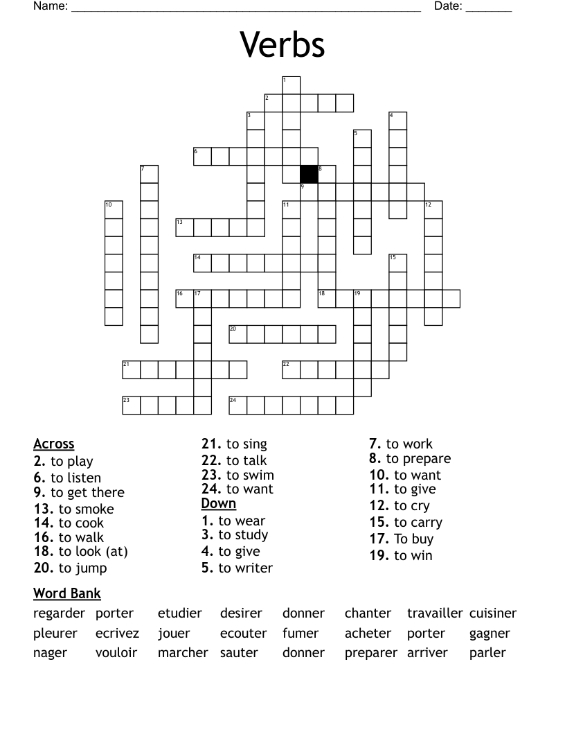 Verbs Crossword