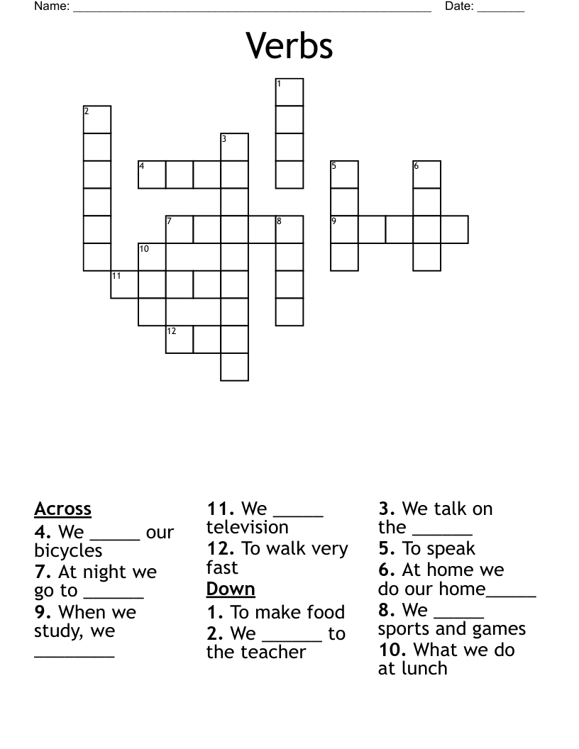Verbs Crossword