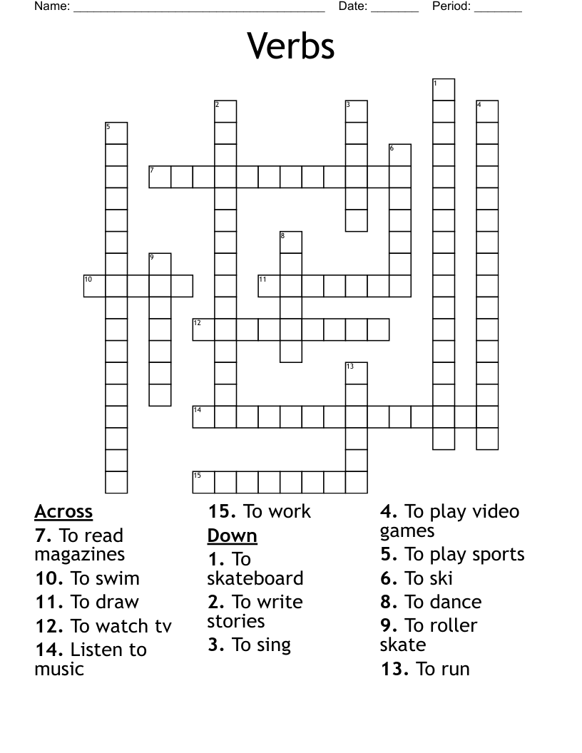 Verbs Crossword