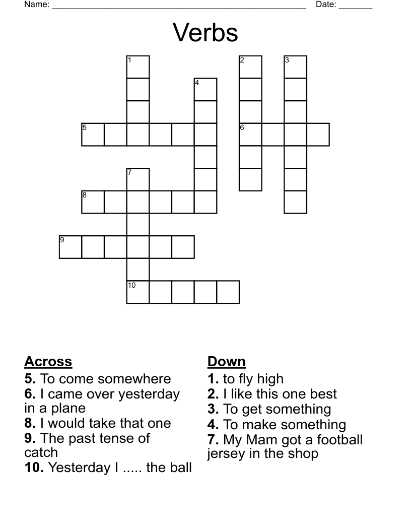 Verbs Crossword
