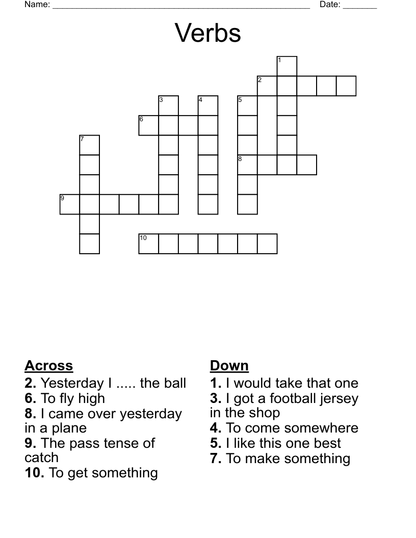 Verbs Crossword