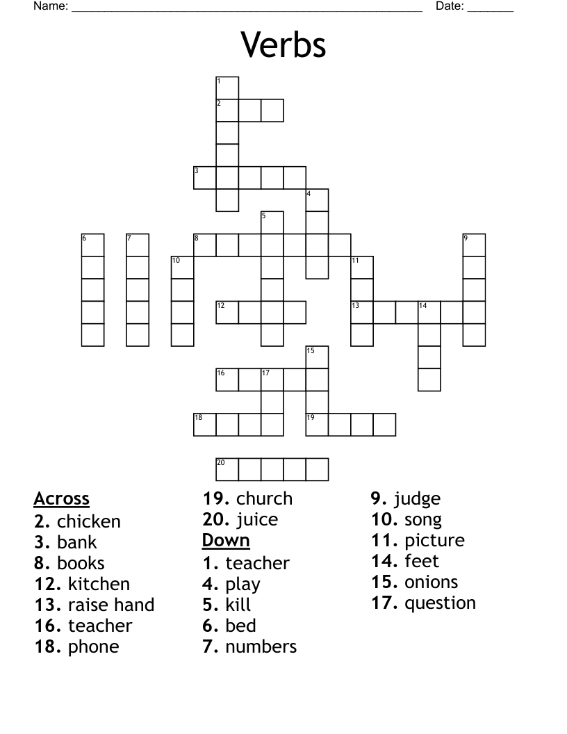 Verbs Crossword
