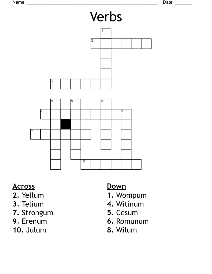 Verbs Crossword