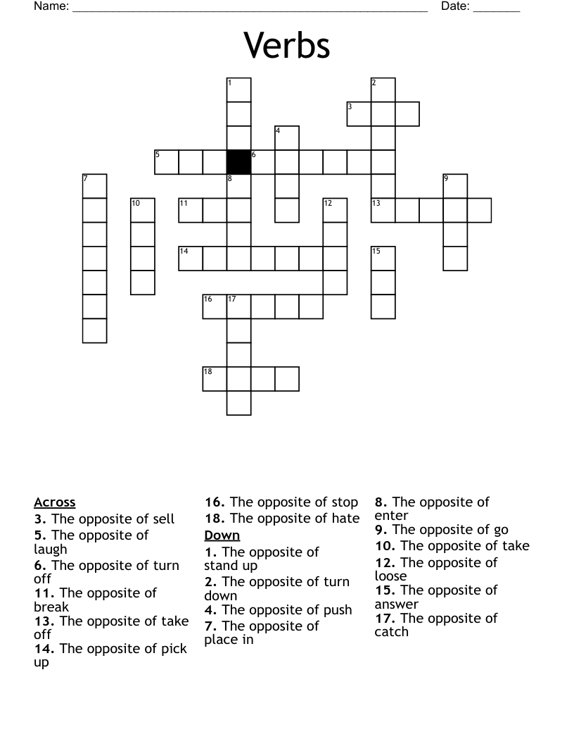 Verbs Crossword